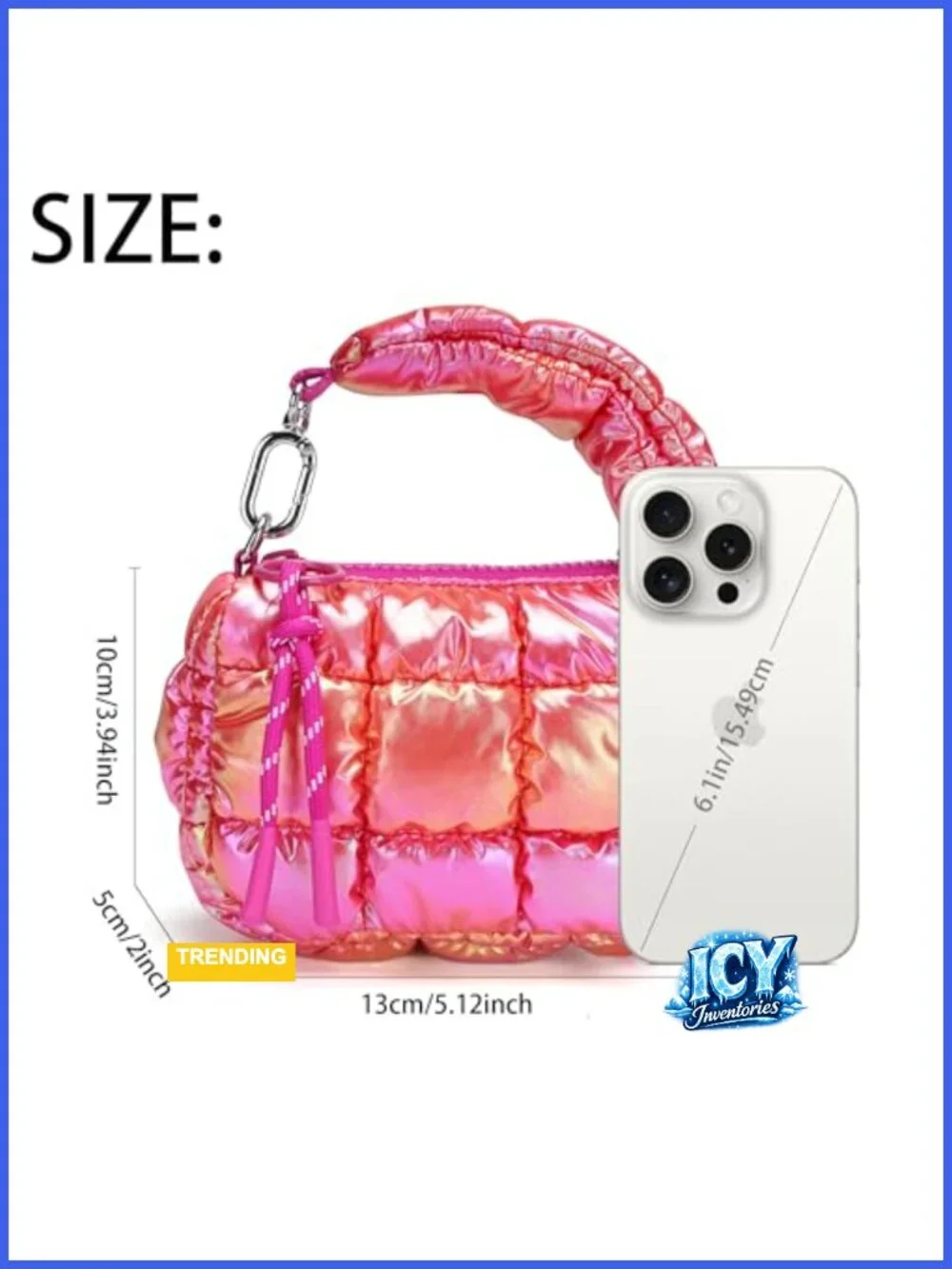 Women's Mini Quilted Wristlet Bag Puffer Purse
